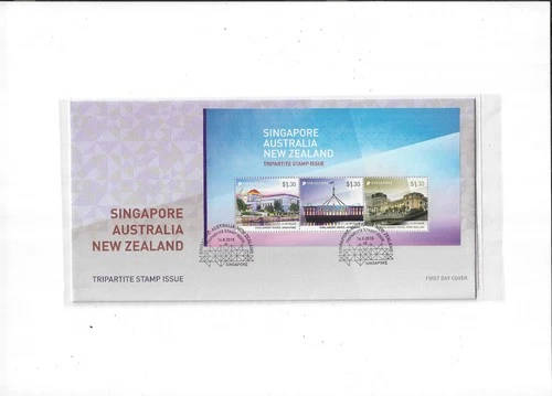 Singapore-Australia-New Zealand Year 2015 Tripartite Miniature Sheet on FDC