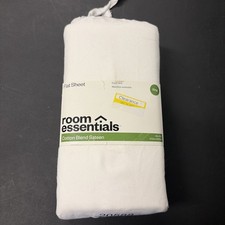 King Easy Care Cotton Blend Sateen Flat Sheet White - Room Essentials: