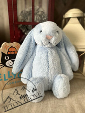 AUTHENTIC   NWT Jellycat BASHFUL BLUE BUNNY Medium 12" -