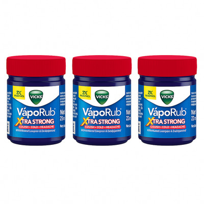 Vicks VapoRub Xtra Strong 25 ml × 3 | Cold Cough Relief Balm | Free Shipping USA