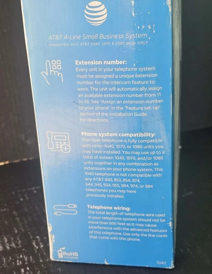 Sistema telefónico AT&T 1080 4 líneas para pequeñas empresas con caja adaptadora manuales 1040 1070 Foto 3 de 4