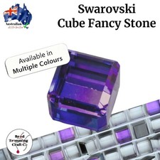 Swarovski 4840 - Cube Crystal Stone - 10mm. SPECIAL - 8 pieces - Vintage