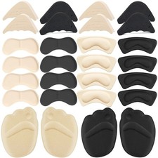 16 Pairs Heel Pads for Women - Shoe Filler and Toe Inserts for Loose Fit
