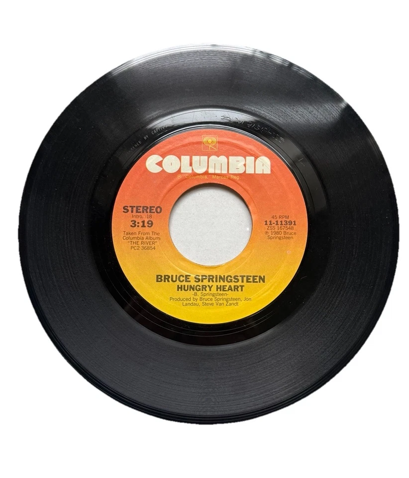 Bruce Springsteen Hungry Heart 1984 US Promo 7” 1st Press VG+ Columbia 11-11391 - Image 2 of 4