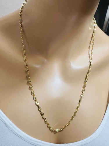 New 18K 750 Fine Genuine Yellow Gold Mariner Chain Necklace 24” Long 4mm 6.7g - Picture 19 of 24