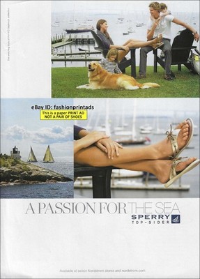 SPERRY Footwear 1-Page PRINT AD Spring 2009 woman's feet in gold sandals