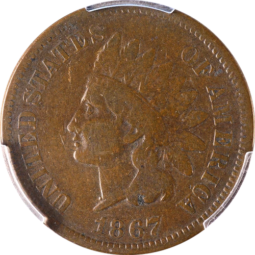 1867 Indian Cent PCGS VG10 Superb Eye Appeal Strong Strike