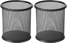 2 Pack Mesh Metal Pen Holder for Desk, 3.54Ã—3.85IN Pencil Holder Workspace O...