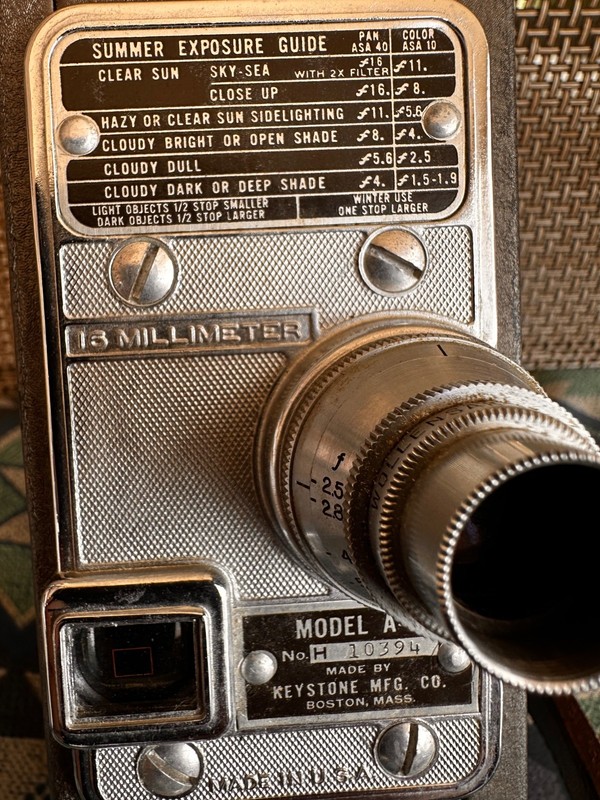1930s Keystone Boston wind up 16mm Model A-7 Movie Camera F 2.5 lens