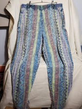 International Male Large Vintage 90's Y2K Preppy Aztec Pull On Pants