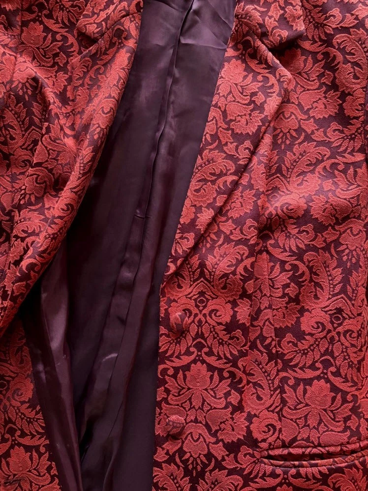 NEUWERTIG GEHROCK LONGBLAZER MANTEL BAROCK-JACQUARD GR 46 APART bordeaux lila