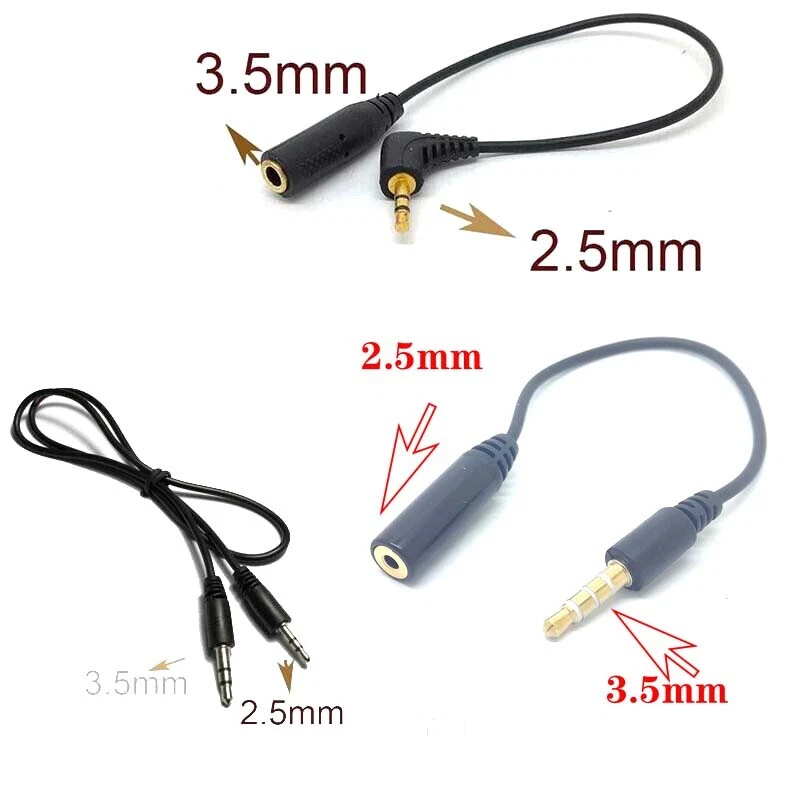 3.5mm 2.5mm male Female Adapter Cable Stereo Audio AUX Cord M M M F