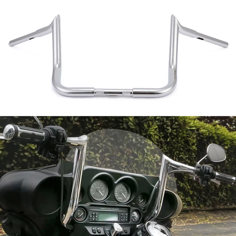 Chrome Ape Meathook Handlebars for Harley Ultra Limited Electra Glide 12" Rise - Изображение 2 из 4