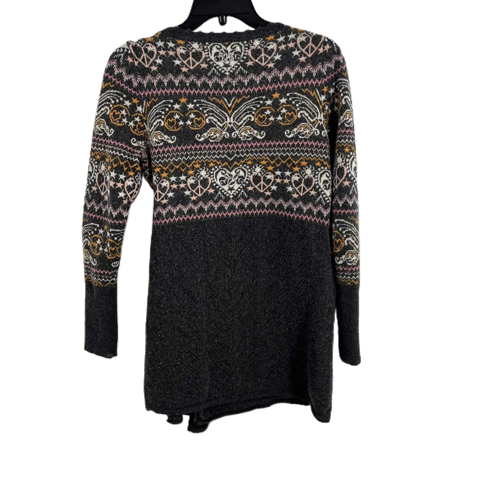 Cardigã Odd Molly cinza boho envoltório frontal manga longa suéter de lã tamanho 1 / pequeno - Imagem 3 de 4