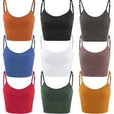 Women Crop Tops Tube Top Streetwear Sleeveless Camis Seamless Sport Bra Bralatte