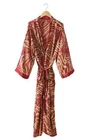 Summer Beach Wear Silk Kimono Bath Robe Jacket Vintage Sari Maxi Dress Nightwear