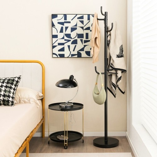 Heavy Duty Metal Coat Floor Standing Rack Stand With 8 Sturdy Hooks & Metal Base - Picture 2 of 11