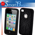 TOP Fire Design Silicone Cover Case For iPhone 4G 4GS + Screen Protector
