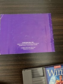 Legendary Wings (Nintendo Entertainment System, 1988) NES Cart, Manual & Sleeve