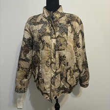 Vintage 80s Womens 100 Silk Leopard Animal Print Jacket M 90s Hip Hop