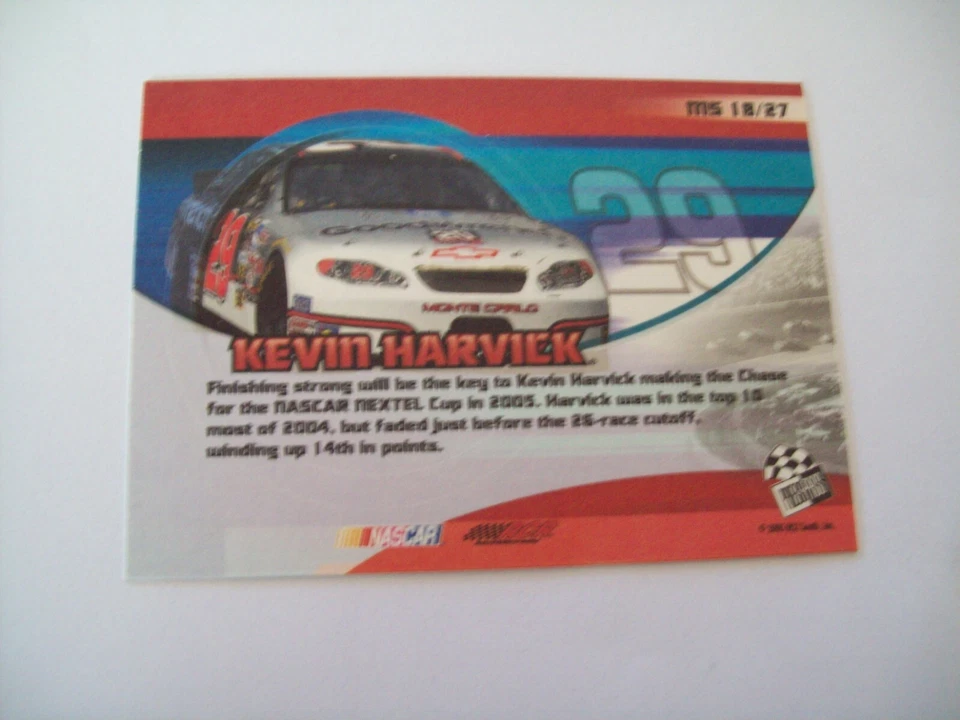 KEVIN HARVICK 2005 PRESS PASS INSERT CARD MAKING THE SHOW # MS 18/27 NASCAR - Image 2 of 2