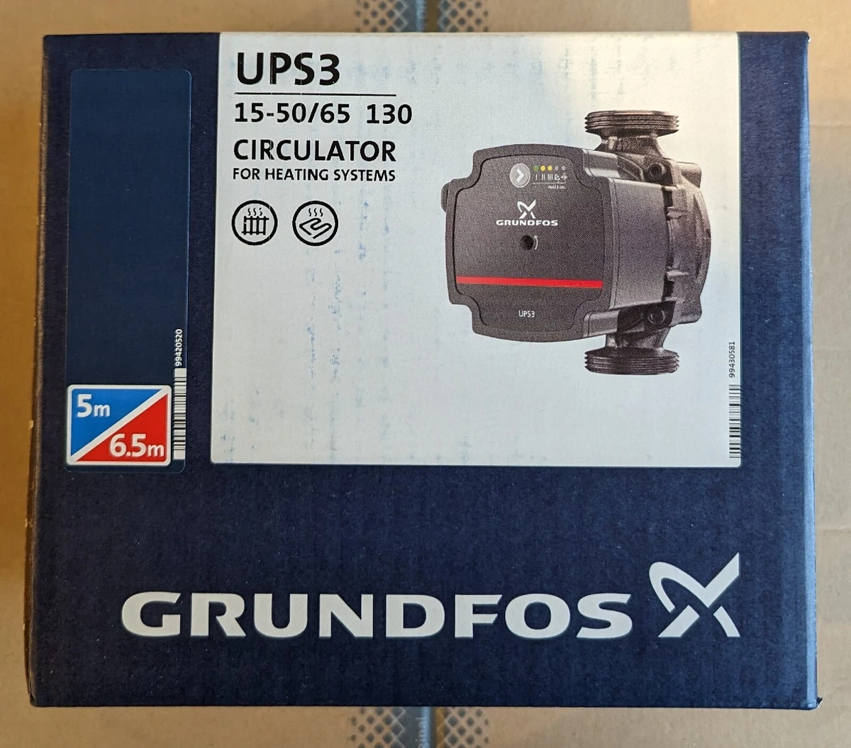 Grundfos UPS3 15-50/65 Domestic Heating Circulator Pump 5712608550621 | eBay