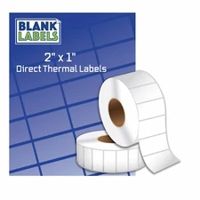 32 Rolls 2" x 1" Labels 1375 Direct Thermal for Zebra or Eltron Printers 44,000