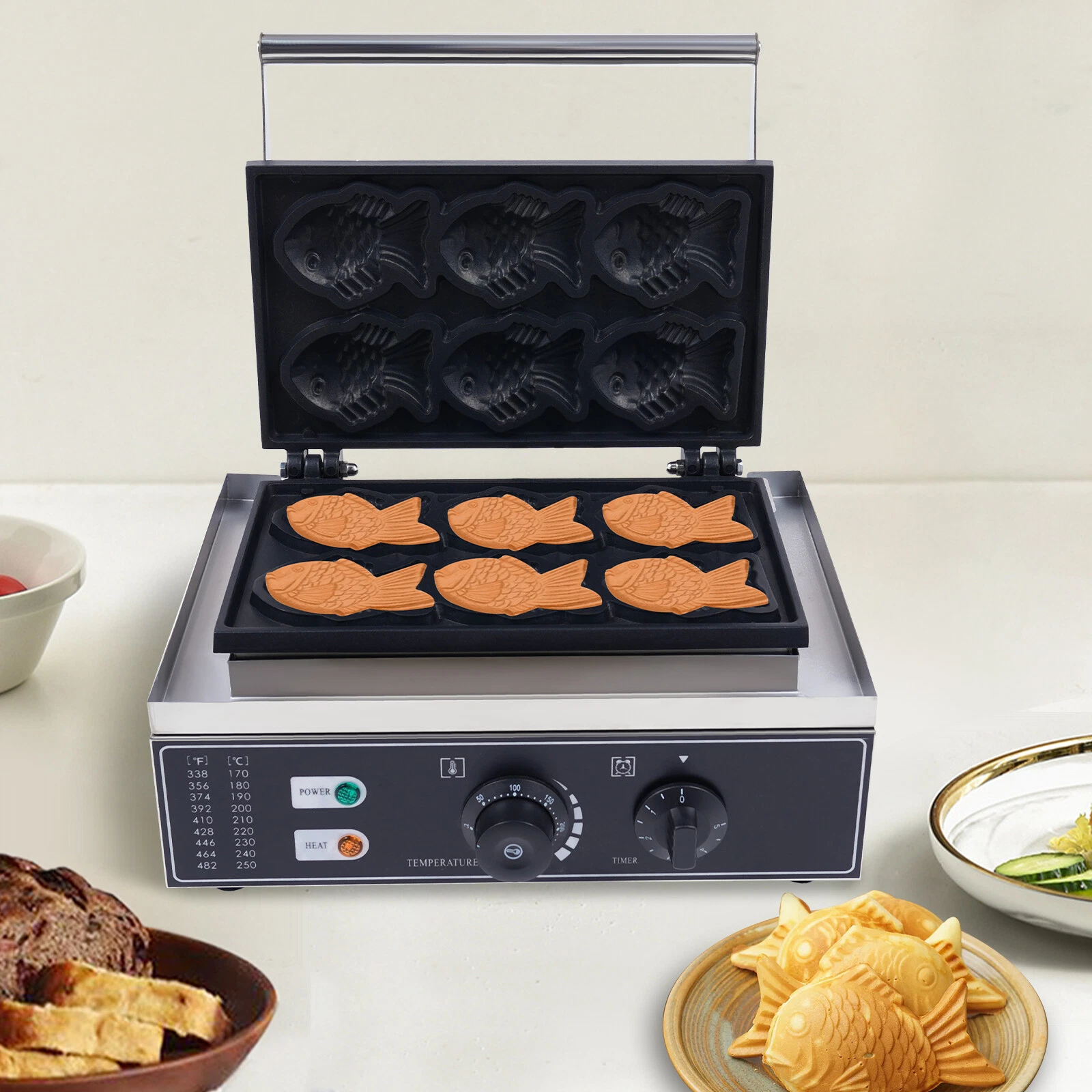 1.5kw Electric Waffle Baker Taiyaki Maker Machine Non-stick Commercial/Household