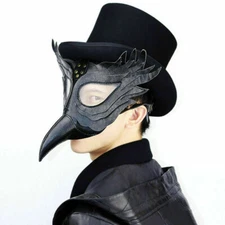 Steampunk Plague Doctor Mask Birds Mouth Long Nose Beak Faux Latex for Halloween