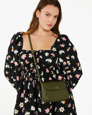 NWB Kate Spade Monica Flap Crossbody Dk Army Green Leather KF364 Gift Bag  FS | eBay