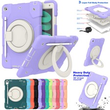 Rugged Rotating Stand Case For iPad 5th 6th 7th 8th 9th 10th 11th Gen w Strap