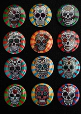 Sugar Skulls - 1 1/2" Magnet Set (Set of 12)