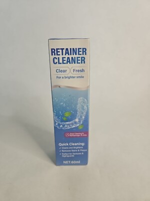 Retainer Cleaner Clear Fresh, 60ml, For A Brighter Smile, Quick Cleaning