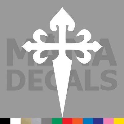 MANA DECALS Saint James Santiago Cross Vinyl Die Cut Decal Sticker - Cruz Espada St