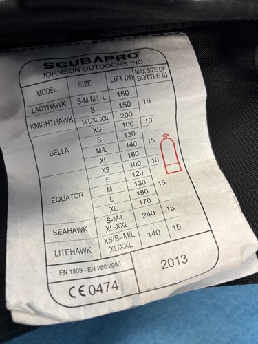 Scubapro Litehawk BCD, Standard Inflator, Old Model XS/S - Picture 4 of 7