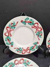 International Tableworks Christmas Ribbons 157 Saucers for Flat Cups Set of 4