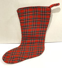 Pug NeedlePoint Christmas Stocking Velvet & Tartan Plaid with Christmas Presents — photo 3