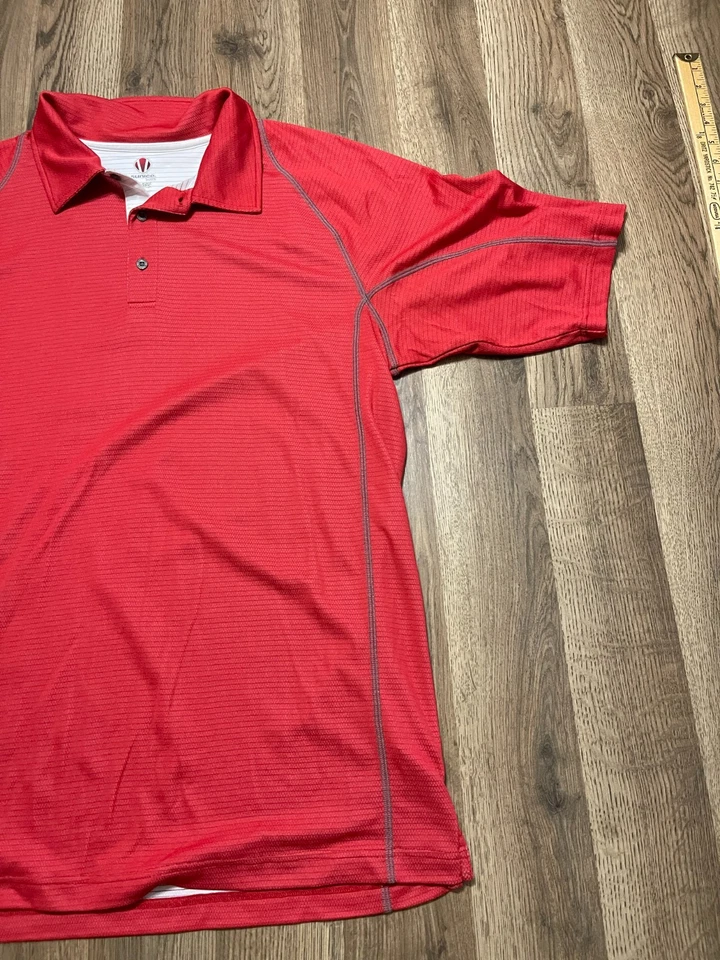 Camisa Sunice, para hombre talla grande, roja, polo, manga corta, seca fluida Foto 4 de 4