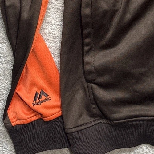 Cleveland Browns Cremallera Completa Majestuosa Camiseta de Pista Bordada Pre-Nike Para Hombres LG-Alto Foto 4 de 4