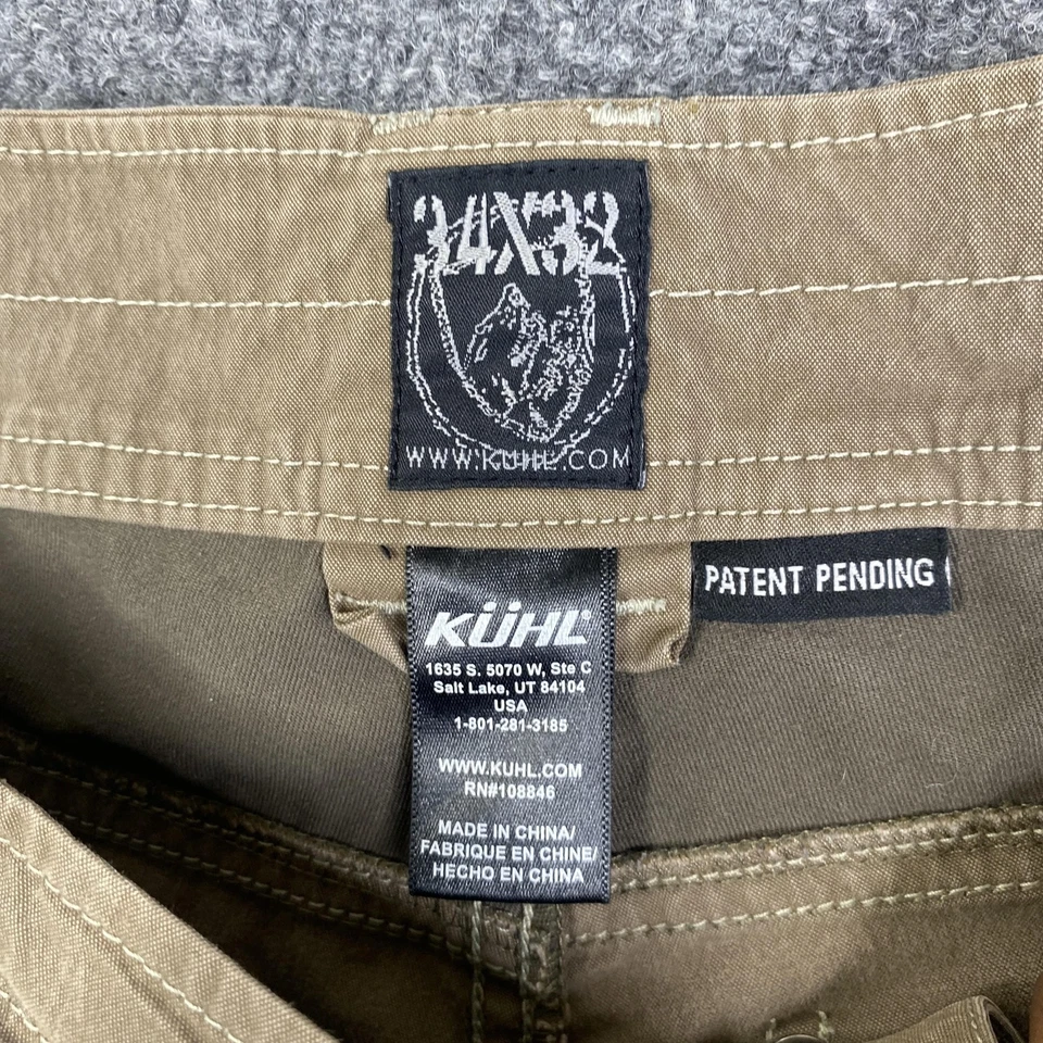 Calça masculina KUHL Radikl 34x32 cáqui elástica caminhada virilha reforçada articulada - Imagem 4 de 4