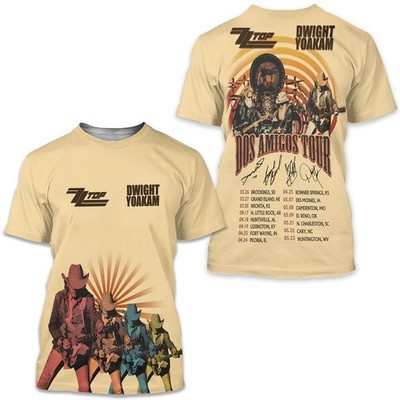 ZZ Top Dwight Yoakam Dos Amigos Tour 2026 3D T-Shirt