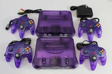 Nintendo 64 Clear Purple Console Controller AC AV Bundle N64 NTSC REGION FREE