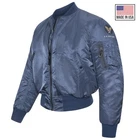 Bomber Jacket Original US MA1 Flight Flying Military Vintage Blue Padded Coat