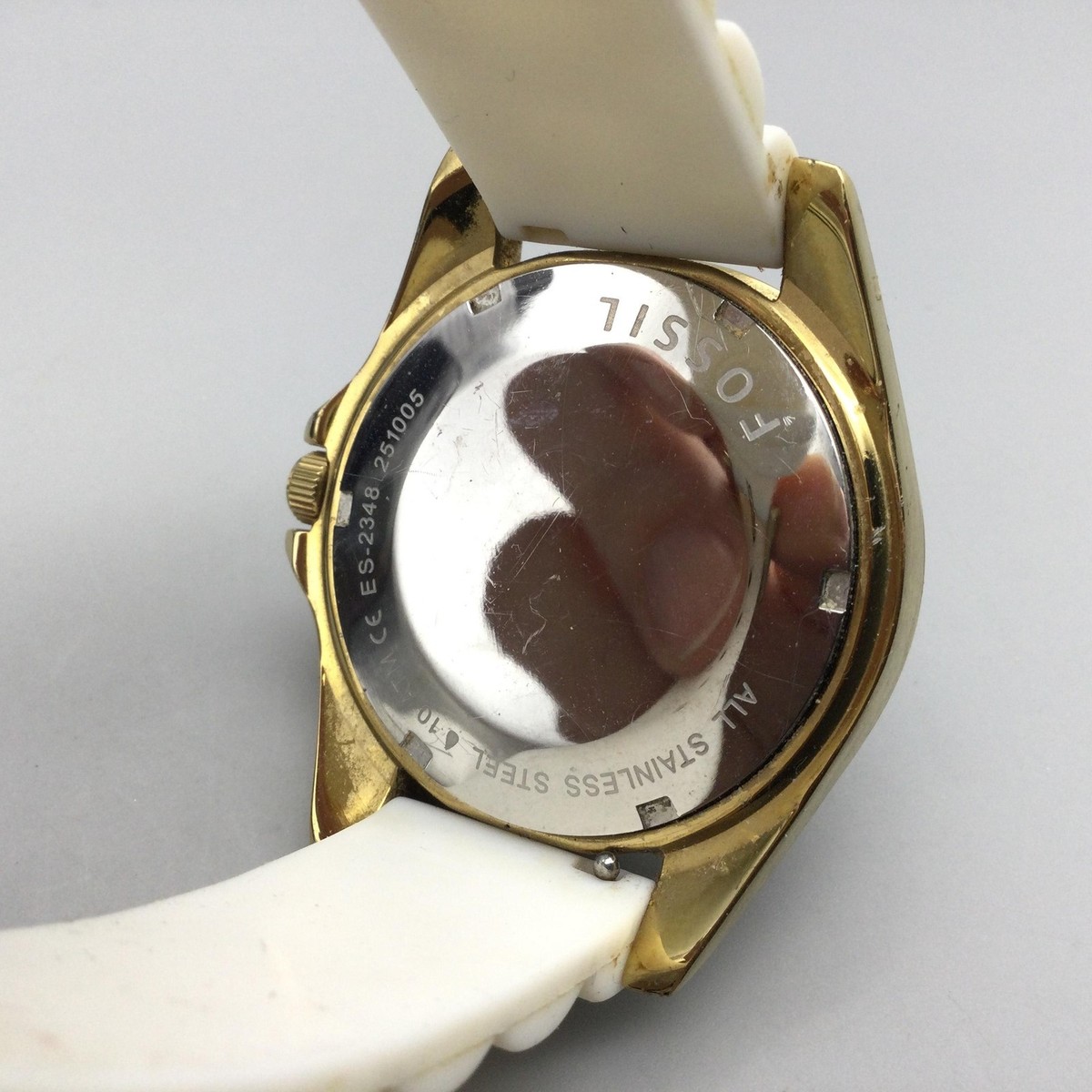 Fossil Women\'s ES2348 Riley White Silicone Watch Amazon.com: Fossil Watches Women main image 3