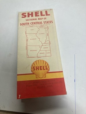 1956 SOUTH/CENTRAL UNITED STATES #7 SHELL OIL  ROAD/ HIGHWAY MAP 26''X18''
