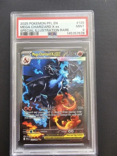 2025 Pokemon PFL En Mega Charizard x Ex Special Illustration Rare PSA 9 Mint