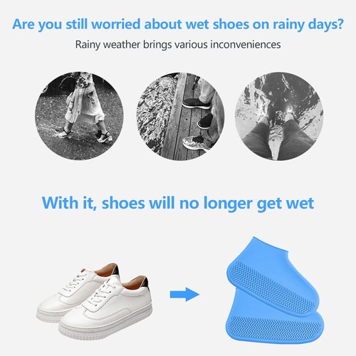 Anti-slip Silicone Reusable Rain Shoe Covers Waterproof Shoes Cover Protector - Picture 9 of 20
