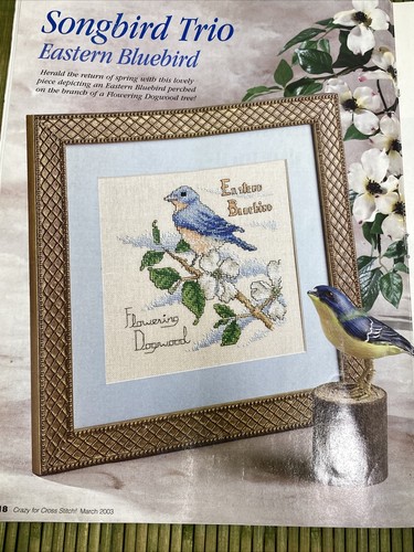 Revista Crazy for Cross Stitch marzo 2003 Garden Creatures campanas de Navidad - Imagen 9 de 12