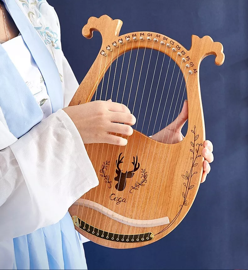 16 String Lyre Harp Portable Wood Harp Easy to Play Musical Instrument Kids  Gift