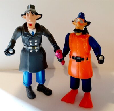 VTG Inspector Gadget Figures Burger King 1991 - Scuba Diver & Expanding Neck